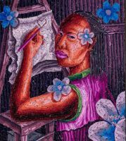 Expressive Beauty
Eggshells and Acrylic on Board
48 x 42 cm 
Kshs 50 000 